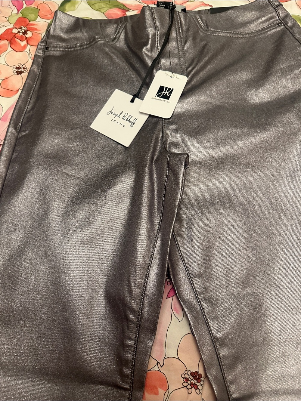 Joseph Ribkoff Metallic Pewter Pants